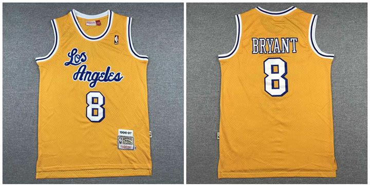 Lakers 8 Kobe Bryant Yellow 1996 97 Hardwood Classics Swingman Jersey,We sell and wholesale Lakers 8 Kobe Bryant Yellow 1996 97 Hardwood Classics Swingman Jersey on line form chian!